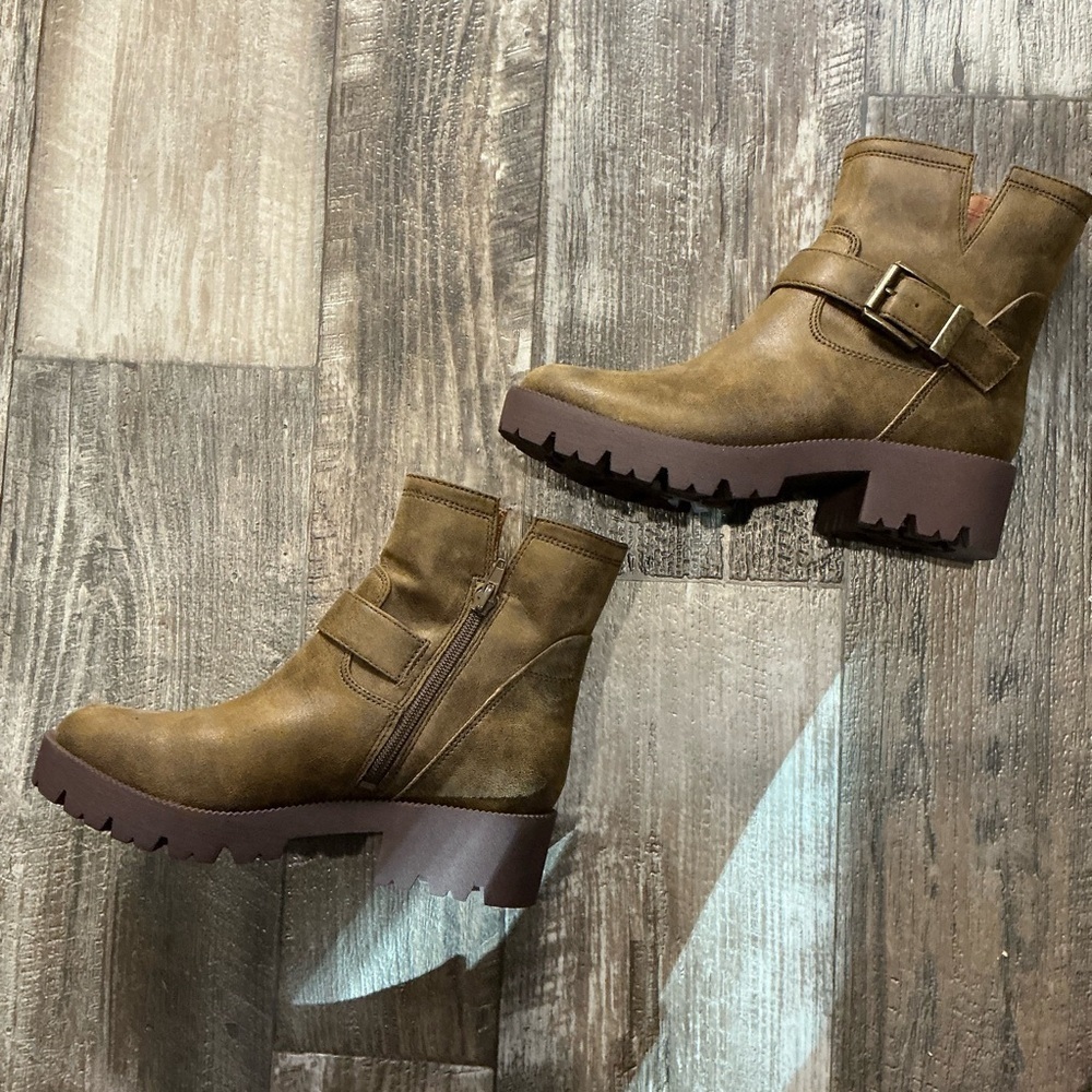 Zodiac Brown Combat & Moto Boots Size 6 - Picture 3 of 11